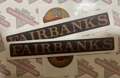 Fairbanks Vintage Style Decals For Small Scale Black 5-1/2” And 1-1/2” Set Of 4