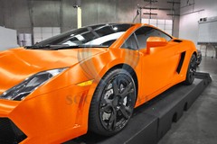 Premium Orange Brushed Aluminum Steel Vinyl Wrap Sticker Film Decal Air Release