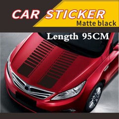 Black Decals DIY Vinyl Stickers Stripe Styling Set For Car SUV Pickup Truck Hood