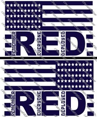 R.E.D.,Remember Everyone Deployed,Left Right,Support Our Troops,Flag,Vinyl Decal