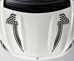 Car Decal Sport Stripe flags 8”x28.5” Motorcycle Vinyl Hood sticker CG166 2pcs