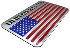 ALUMINUM United States US Flag Decal Sticker Car, Motorcycle, Patriotic