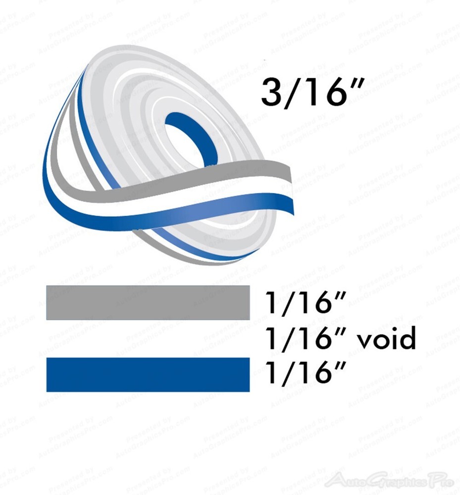 3/16″ x 150′ Double Line Two Color Vinyl Graphics Stripe Pinstripe Roll – Pin