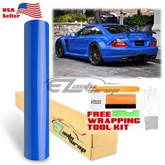 Gloss Glossy Intense Blue Vinyl Car Wrap Sticker Decal Bubble Free Sheet Film