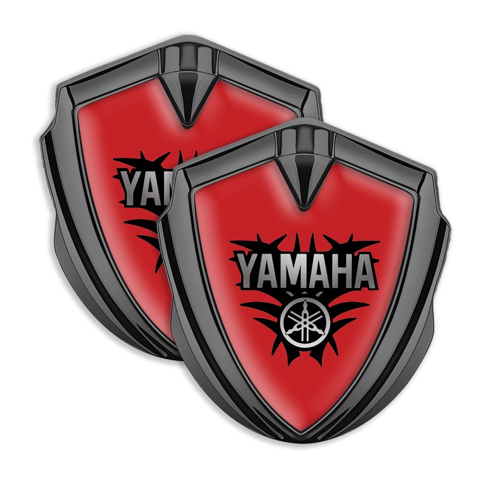 2 or 1 pcs Yamaha logo metal emblem with silicone car tuning, 60mm/65mm