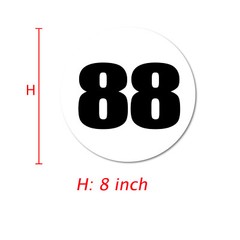 Number Round Circle Sticker 8″ 10″ 12″ Glossy Matte Magnet Custom x2 Car use