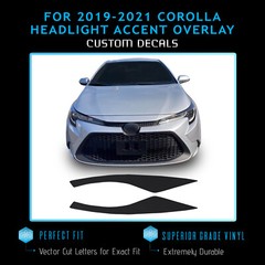 For 2019-2021 Toyota Corolla Headlight Amber Delete Overlay Decal – Flat Matte
