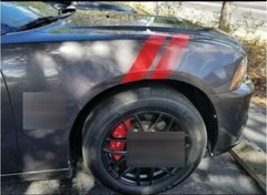 Matte Black Racing Car Bumper Hood Stripe Decal Auto Vinyl Side Fender Stickers