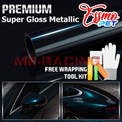 ESSMO PET Super Gloss Metallic Turquoise Green Auto Vinyl Wrap Decal Like Paint