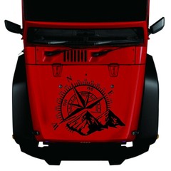 Car Hood Body Side Decal Mountain Compass Graphics Vinyl Sticker for 4×4 Offroad