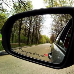 Durable Waterproof Car Mirror Stickers – I Love You Drive Safe Vinyl Decals