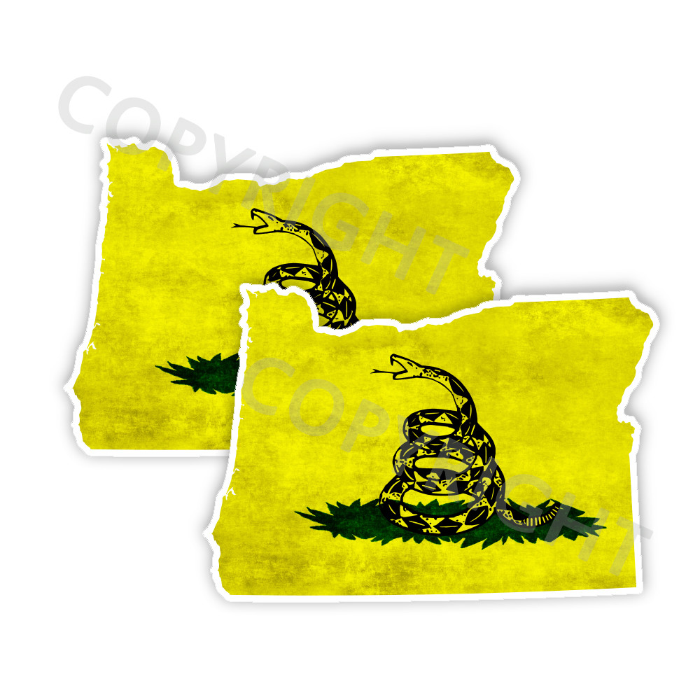 Dont Tread on Me Decal State Oregon window vinyl sticker Various Size distressed