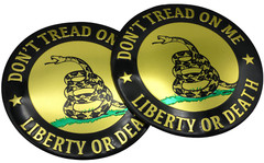 2x Metal Dome Shape Gadsden Snake Decal Sticker Emblem Badge Auto Car Truck 2.2″