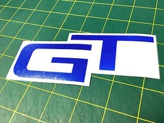 Ford Mustang GT Rear Emblem Reflective Blue Vinyl Overlay