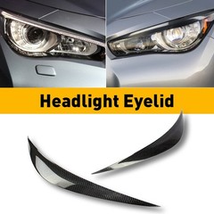 1/2set Headlight Carbon Real Fiber Eyebrows Eye Lid Trim Fit Cover Infiniti Q50