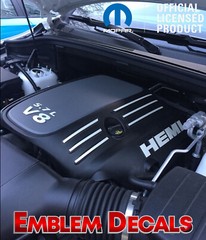 Dodge Charger 5.7L V8 Hemi Engine Decals 09 2010 11 12 13 14 15 16 17 18 19 20