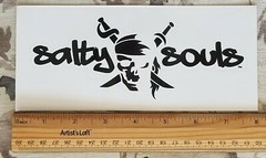 Salty Souls Pirate Skull & Swords Sticker Decal Beach Salt Surfing Fishing Life