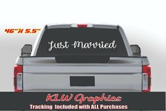 Just Married Wedding Decal Sticker Banner Signs Wife Husband I do Boy Girl