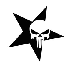 Punisher Skull In Star Vinyl Decal Car Truck SUV Laptop Punisher Sticker