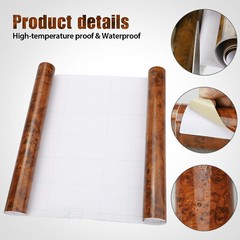 Car Interior Wood Grain Sticker Textured Glossy Wrap Decal Sheet Vinyl Film DIY