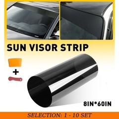 1-10X Sun Strip Visor Premium Vinyl Decal 60″x8″ Windshield Banner Cast PVC Film