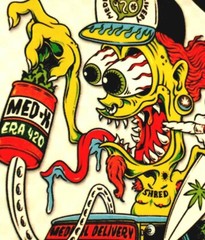 HOT ROD STICKER “HEMP 420 POT SURFER OLD SCHOOL VAN” 3 1/4 X 3 3/4” GLOSSY RAD!