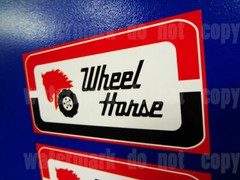 2x Wheel Horse red/black Stickers Decals Aufkleber Garden Tractor Lawn Pick Size