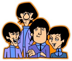 The Beatles cartoon sticker decal 5″ x 4″