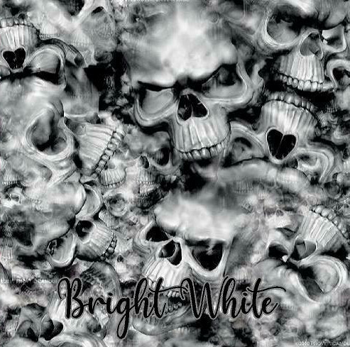 Reaper Skulls Bright White vinyl Wrap air release MATTE Finish 12″x12″