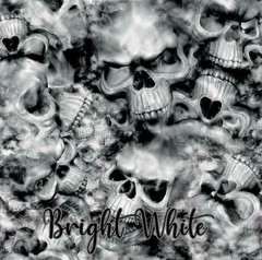 Reaper Skulls Bright White vinyl Wrap air release MATTE Finish 12″x12″