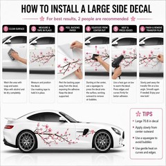 Elegant 2PCS Cherry Blossom Side Decals for Cars – 70.8 x 23 in Quality Vinyl