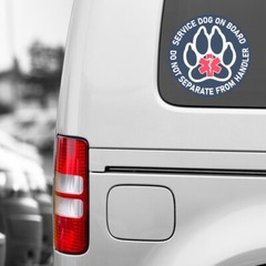 Service Dog On Board DECAL STICKER Do Not Separate From Handler | 2-Pack Decals