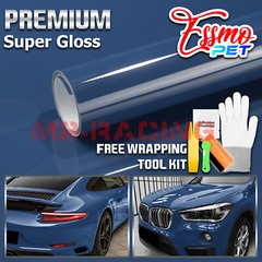 ESSMO PET Super Gloss Neptune Blue Car Vehicle Vinyl Wrap Decal Sheet Like Paint