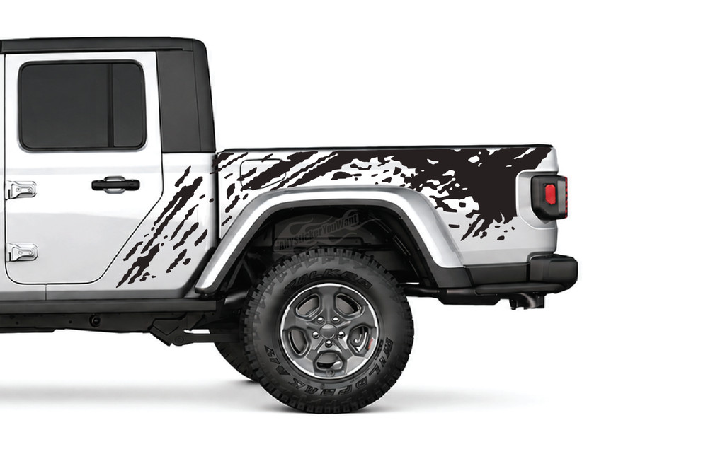 x2 Mud Splash Side Graphic Vinyl Decals Fits Jeep Gladiator 2020-2026