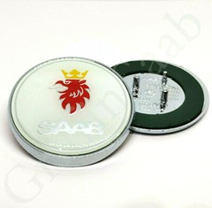 Saab Bonnet Hood Front Badge Emblem 93 95 9-3 9-5 Year 03-10 12844161 3Pin White