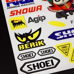 32pc 12″x10″ Reflective Sticker Decal Sheet – Motocross Dirt Bike Sponsors Logos