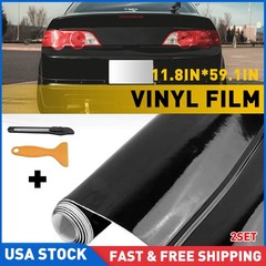 Gloss Glossy Black Car Vinyl Wrap Sticker Decal Film Air Release Bubble Free US