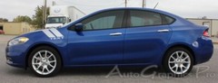 2013-2016 DOUBLE BAR RT Hash Fender Hood Vinyl Graphics Decals fits Dodge Dart