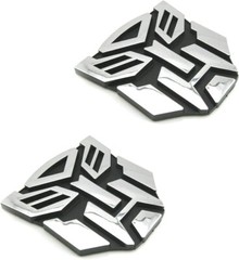 2 PCS in Set Transformers Emblem – 3″ Tall for Car Autobot Sticker Pair Chrome