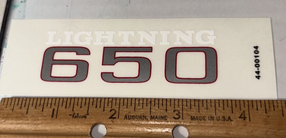 Triumph Lightning 650 Silver Red Vinyl Transfer Decal 4.75” 44-00104