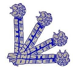 Sinister Diesel Stickers – 4 Pack 7″x2″