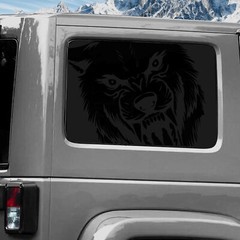 Rear Window Wrap Graphic Decal for Jeep Wrangler 2011-2020 WOLF BLACK