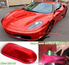 65FT Stretch Full SUV Car Wrap Red Mirror Chrome Metal Vinyl Sheet Sticker US