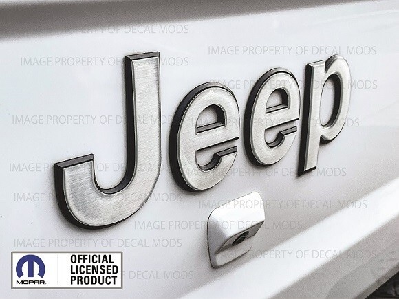 Jeep Gladiator tailgate 3D RAISED emblem overlay decal brushed aluminum FK3Q3