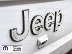 Jeep Gladiator tailgate 3D RAISED emblem overlay decal brushed aluminum FK3Q3