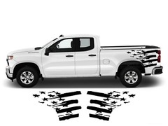 COMPATIBLE WITH Any Truck .. CHEVY ETC. BED FLAG GRAPHICS BEDSIDE REAR. Set
