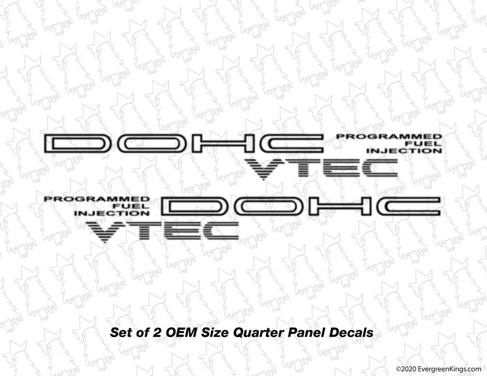 DOHC VTEC Programmed Fuel Injection PFI CRX Ek Eg Ef DA DC JDM Decals Stickers
