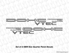 DOHC VTEC Programmed Fuel Injection PFI CRX Ek Eg Ef DA DC JDM Decals Stickers