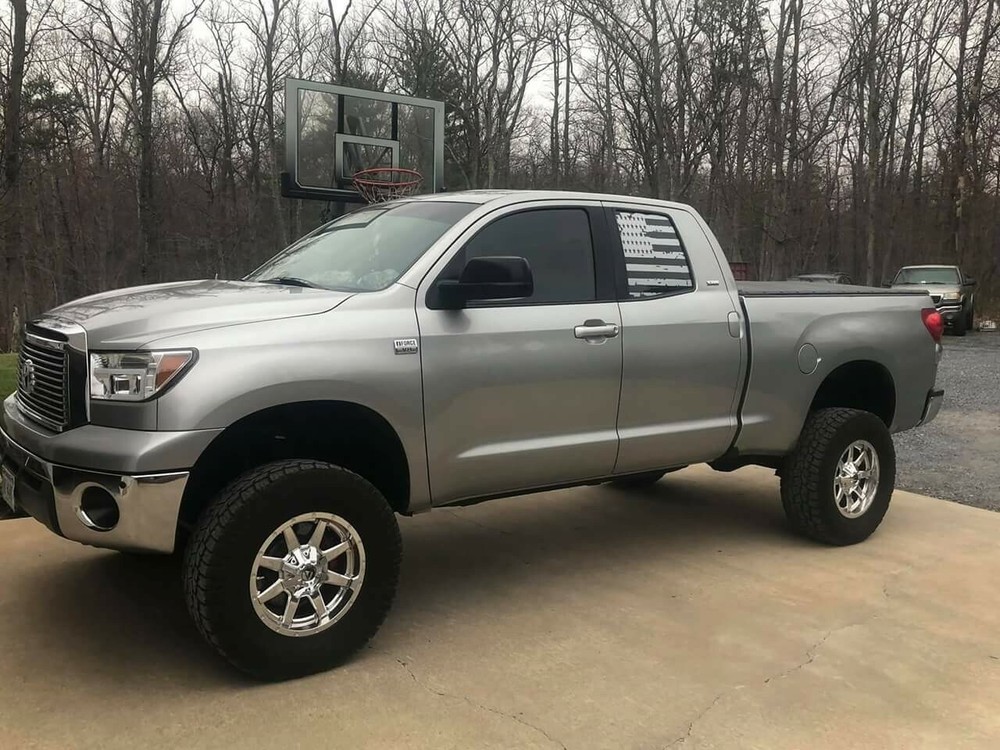 Toyota Tundra Double Cab Side window Tattered American Flags Graphics