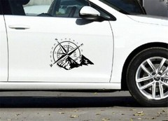 Compass Mountains Vinyl Decal Sticker For Car SUV Truck Hood Body Window Decor